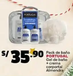 Plaza Vea Portugal pack de baño gel de baño + crema corportal almendra oferta