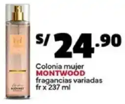 Plaza Vea Montwood colonia mujer fragancias variadas fr oferta