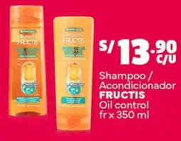 Plaza Vea Fructis shampoo / acondicionador oil control fr oferta