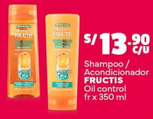 Plaza Vea Fructis shampoo / acondicionador oil control fr oferta