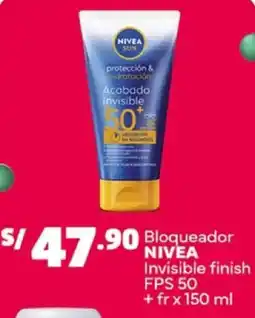 Plaza Vea Nivea bloqueador invisible finish fps 50 + fr oferta