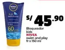 Plaza Vea Nivea bloqueador kids swim and play fr oferta