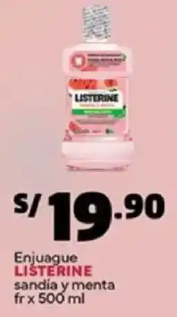 Plaza Vea Listerine enjuague sandía y menta fr oferta