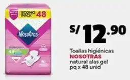 Plaza Vea Nosotras toallas higiénicas natural alas gel oferta