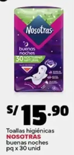 Plaza Vea Nosotras toallas higiénicas buenas noches pq oferta