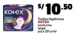 Plaza Vea Kotex toallas higiénicas nocturna larga oferta