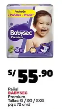 Plaza Vea Babysec pañal premium oferta
