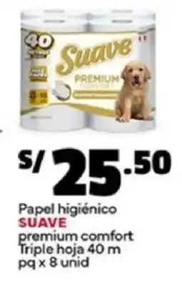 Plaza Vea Suave papel higiénico premium comfort triple hoja oferta