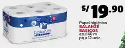 Plaza Vea Balanžé basicos papel higiénico azul oferta
