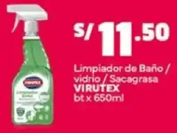 Plaza Vea Virutex limpiador de baño/ vidrio/sacagrasa bt oferta