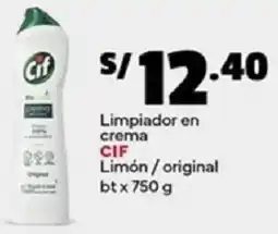 Plaza Vea Cif limpiador en crema limón / original bt oferta