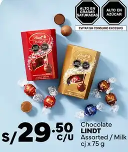 Plaza Vea Lindt chocolate assorted/ milk cj oferta