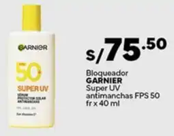 Plaza Vea Garnier bloqueador super uv antimanchas fps 50 fr oferta