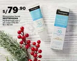 Plaza Vea Neutrogena bloqueador facial hydraboost con/ sin color fps 50 tb oferta