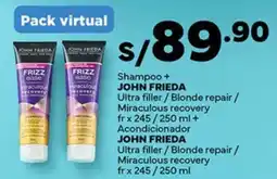 Plaza Vea John frieda shampoo + ultra filler/blonde repair/ miraculous recovery fr oferta