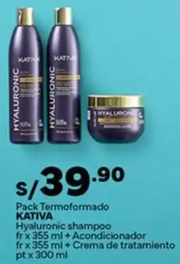 Plaza Vea Kativa pack termoformado hyaluronic shampoo oferta