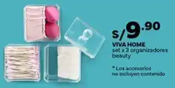 Plaza Vea Viva home set x 3 organizadores beauty oferta
