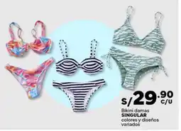 Plaza Vea Singular bikini damas colores y diseños variados oferta