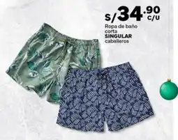 Plaza Vea Singular ropa de baño corta caballeros oferta