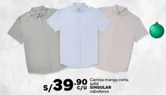 Singular camisa manga corta solid aballeros