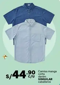 Plaza Vea Singular camisa manga denim caballeros oferta