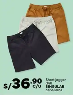 Plaza Vea Singular short jogger drill caballeros oferta