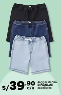 Plaza Vea Singular jogger denim caballeros oferta