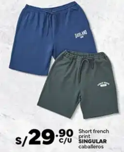 Plaza Vea Singular short french print caballeros oferta