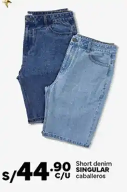 Plaza Vea Singular short denim caballeros oferta