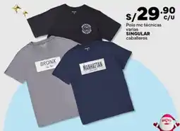 Plaza Vea Singular polo mc técnicas varias caballeros oferta