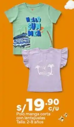 Plaza Vea Polo manga corta con lentejuelas oferta