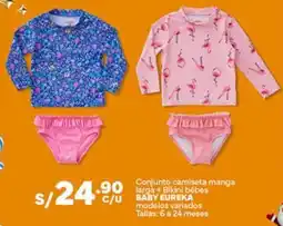 Plaza Vea Baby eureka conjunto camiseta manga larga + bikini bébes oferta