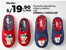 Plaza Vea Eureka / singular pantuflas navideñas niños y adultos v26 oferta