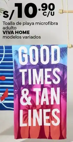 Plaza Vea Viva home toalla de playa microfibra adulto modelos variados oferta