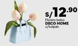 Plaza Vea Deco home florero bolso c/tulipán oferta