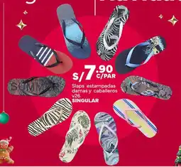 Plaza Vea Singular slaps estampadas damas y caballeros v26 oferta