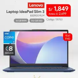Hiraoka Lenovo laptop ideapad slim 3 oferta