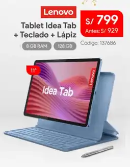 Hiraoka Lenovo tablet idea tab + teclado + lápiz oferta