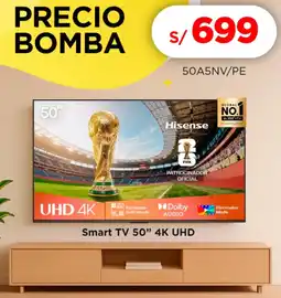 La Curacao Hisense smart tv 50" oferta