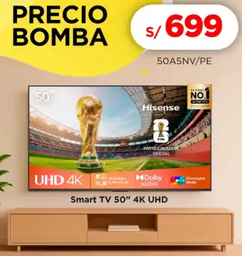 La Curacao Hisense smart tv 50" oferta