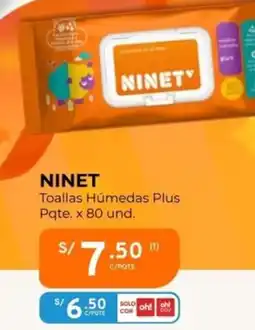 Mifarma Ninet toallas húmedas plus oferta