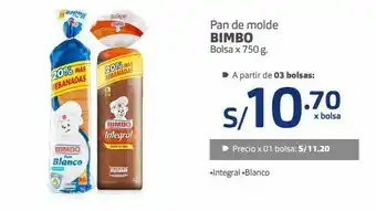Makro Pan de molde bimbo 750g oferta