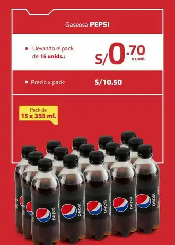 Makro Gaseosa pepsi 15und x 355ml oferta