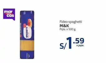Makro Fideo spaghetti m&k 500g oferta