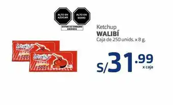 Makro Ketchup walibí 250und de 8g oferta