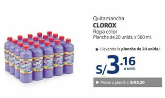 Makro Quitamanchas clorox plancha 20und x 580ml oferta