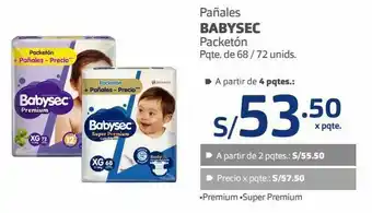 Makro Pañales babysec paquete 68/ 72 und oferta
