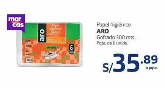 Makro Papel higiénico aro 300m 6und oferta