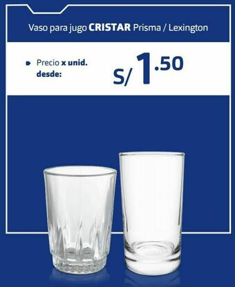 Makro Vaso para jugo cristar oferta