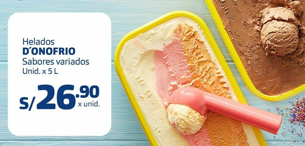 Helados donofrio sabores variados 5l oferta en Makro